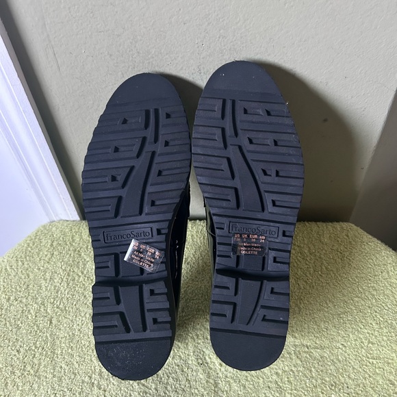 NWOB Franco Sarto Colette Glossy Black Loafers with Silver Accents - Picture 10 of 10